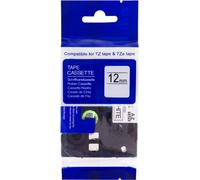 Ruban adhésif PRINTLINE compatible avec Brother TZE-FA3, 12mm, impression bleue / support blanc, thermocollant