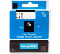 Ruban adhésif PRINTLINE compatible avec DYMO, 45803 S0720830,19mm,7m, impression noire/dossier blanc, D1