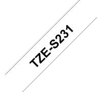 Ruban adhésif puissant Brother TZe-S231 / TZES231, noir sur blanc, 12 mm x 8 m