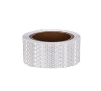 Ruban adhésif réfléchissant blanc - 10 m x 5 cm - Étanche - Bande d'avertissement autocollante - Ceinture de sécurité pour véhicules et remorques - Ruban d'avertissement accrocheur pour l'extérieur
