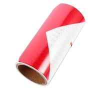 Ruban Adhésif Réfléchissant PVC Rouge Blanc, Autocollant de Sécurité | Application Facile et Retrait Propre, Motif Rayé Visible, Contour pour Boîtes aux Lettres, Remorques et Zones Marines