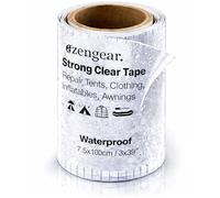 aZengear Ruban Tenace Transparent et Étanche, Kit de Réparation pour Doudounes, Tentes, Réparation de Déchirures sur du Cuir, Auvents, Sacs, Chaussures, Gonflables (Rouleau de 7,5x100 cm)