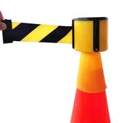 Ruban adhésif rétractable for cône de circulation, 1 pièce, barrière de ceinture haute visibilité for le contrôle de la circulation, convient aux cônes Standard(Yellow,3m 9.8FT)