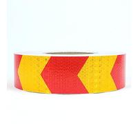 Ruban adhésif, ruban réfléchissant, Ruban réfléchissant de 5 cm x 45 m, avertissement flèche, étanche, haute visibilité, blanc bleu(Yellow Red)