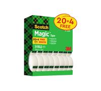 Scotch – Ruban adhésif Magic invisible – Multi-pack 24 rouleaux 19 mm x 33 m