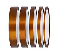Ruban Adhésif Silicone Polyimide Kapton Résistant aux Hautes Températures 280 ° C - Longueur 3 mm, 6 mm, 8 mm, 12 mm, 15 mm pour Masquage, Soudure, Carte de Circuit Imprimé Isolant DIY (Lot de 5pcs)