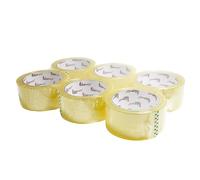 Ruban adhésif solide et transparent | Ruban adhésif résistant à usage général pour colis lourds, emballage, expédition et déménagement | Épais et sécurisé | 48 mm x 66 m (6)