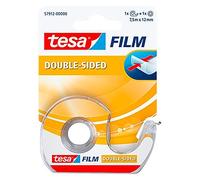 tesa® Rouleau double-face transparent tesafilm® 12 mm x 7,5 m avec dévidoir manuel 57912