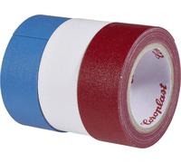 Ruban adhésif toilé Coroplast 31081 bleu, rouge, blanc (L x l) 2.5 m x 19 mm caoutchouc 3 pc(s)