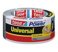 tesa Ruban adhésif toilé extra Power 56388-00000-16 – 25 m x 50 mm, argent, caoutchouc, 1 pc