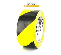 Ruban adhésif vinyle 3M - Jaune et noir - 50mm - 766-50