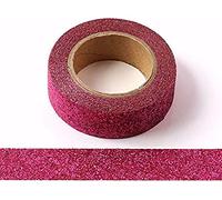 Ruban adhésif Washi pailleté, idéal pour la décoration (rose fuchsia)