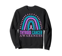 Ruban Arc-en-Ciel de Sensibilisation au Cancer de la thyroïde, Violet, Bleu Sarcelle et Rose Sweatshirt