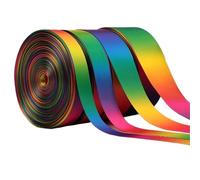 Ruban Arc-en-ciel Imprimé Par Transfert Thermique Simple/double Face, 5 Rouleaux, En Satin De Couleur À Changement Progressif, 50 Mètres Pour Décoration(16mm single side)