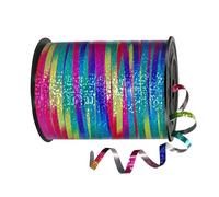 Ruban arc-en-ciel pour ballons, 452,4 m de long et 5 mm de long - Rouleau métallique brillant pour emballage de cadeaux, décorations de fête d'anniversaire, de mariage, de Noël