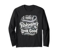 Ruban argenté « I Make Parkinson's Look Good Awareness » Manche Longue