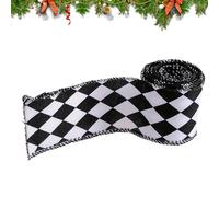Ruban Armé Noir et Blanc - DIY Décoration Maison | Ruban De Décoration Pour Sapin De Noël - pour Cheminées Enseignants d'Art Passionnés Cadeaux de Mariage Fabrication de Nœuds Décorateurs