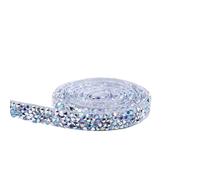 Ruban auto-adhésif en strass, Applicateur de garniture ruban en cristal, 1 mètre, bricolage chaussures, robes, décoration strass, rouleau, artisanat for l'artisanat d'art(Silver,1cm)