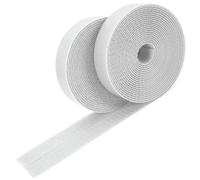 Ruban auto-agrippant - 4,6 m x 2,5 cm de large - Ruban adhésif très résistant - Double rouleau avec dos adhésif - Bandes à découper à la taille souhaitée (blanc)