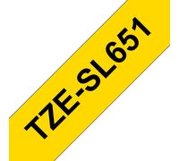 Ruban auto-laminé Brother TZe-SL651 / TZESL651, noir sur jaune, 24 mm x 8 m