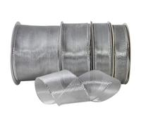Ruban Bazaar filaire chatoyant métallique Sheer Ruban, Extra-fin, Silver, 7/8 inch 25 yards