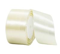 Ruban beige de 50 mm de large pour emballage cadeau, 22 m de large,Ruban de satin double face en tissu solide,Grand ruban décoratif épais pour travaux manuels, voiture de mariage, cadeaux