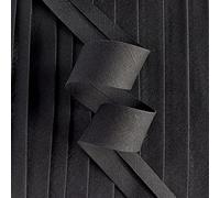 Ruban biais noir de 25 mm de large - pré-plié - polycoton - 5 mètres