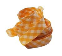 Ruban biais replié 20 mm coloris vichy jaune Vendu par 6 mètres Coton Polyester