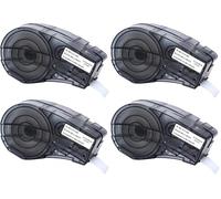 Ruban Blanc pour étiqueteuse compatible Brady BMP21-LAB BMP21-PLUS - Étiquette vinyle recharge M21-500-595 12,7mm x 6,4m Noir sur Blanc Phonillico® (Lot de 4)