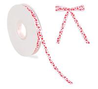 Ruban Blanc Satin Ruban Saint Valentin Rubans Coeur Rouge Blanc Rubans Cadeau Pour Cadeaux Saint Valentin Fleurs Mariage Décoration Ballons Bouquets Gâteau Artisanat 10mm 44 Mètres