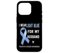 Ruban Bleu Clair de Sensibilisation au Cancer de la Prostate pour Mon Mari Coque pour iPhone 16 Pro