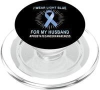 Ruban Bleu Clair de Sensibilisation au Cancer de la Prostate pour Mon Mari PopSockets PopGrip pour MagSafe