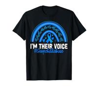 Ruban Bleu de Sensibilisation à la Lutte Contre la maltraitance des Enfants, Je suis Leur Voix T-Shirt