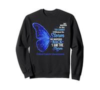 Ruban Bleu de Sensibilisation au Mois du Cancer du côlon tempête Sweatshirt