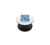 Ruban Bleu Floral « Nobody Fights Alone Colon Cancer Warrior » PopSockets PopGrip Adhésif