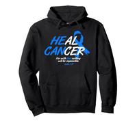 Ruban Bleu « He Can Heal Cancer Ataxia Awareness Month » Sweat à Capuche