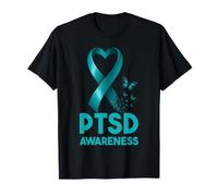 Ruban Bleu Sarcelle de Sensibilisation au Stress Post-traumatique au SSPT T-Shirt