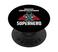 Ruban Bleu Sarcelle de Super-héros TOC pour Trouble obsessionnel-compulsif PopSockets PopGrip Adhésif