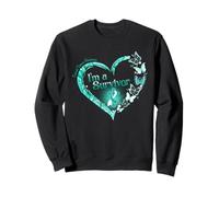 Ruban Bleu Sarcelle Papillon Cancer du col de l'utérus I'm A Survivor Sweatshirt
