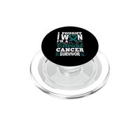 Ruban Bleu Sarcelle « Survivor I Fought I Won » PopSockets PopGrip pour MagSafe