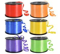 Ruban bou rc-en-ciel - Ruban bouclé pour ballon - 100 yards/rouleau Corde de ballon pour décoration DIY, emballage de cadeaux, rubans et nœuds, un excellent choix pour Noël, Nouvel An et cadeaux d