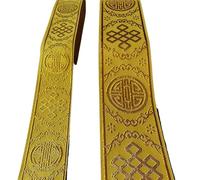 Ruban brodé couleur or argent, 7 mètres, 33mm 50mm, garniture en dentelle for bricolage, sac à vêtements, tissu(Yellow Gold,50mm)