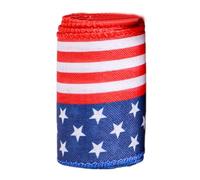 Ruban câblé patriotique - Accessoire Star Stripe, ruban de jour de l'indépendance | Décor de ferme de ruban décoratif, Ribbon de tissu drapeau américain rouge et bleu rouge doux pour couronne, fabrica