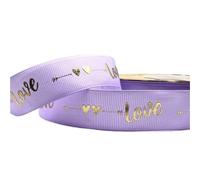 Ruban Cadeau 3pcs 5yards 1inch 25mm Grosgrain Ribbon Printing LOVE For Handmade Design Valentine's Day Wedding Christmas(Light purple)
