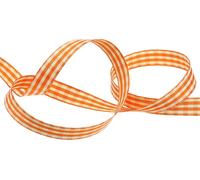 Ruban cadeau carreau orange 15mm x 20m ruban de décoration ruban de soie