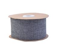 Ruban cadeau de 10 m - 5 cm - En toile de jute - Ruban décoratif pour bricolage, artisanat, cadeau, mariage, Noël, bricolage - Gris