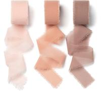 Ruban Cadeau De Mariage Rose 2.5cm X 18.9m Ruban Large Mousseline De Soie Ruban Tissu Ruban Cadeau Rubans