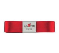 Ruban cadeau 'double satin', 25 mm x 3 m, rouge