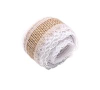 Ruban Cadeau Emballage Rubans de Jute en lin et dentelle, 6 mètres, décor de mariage, paquet de bouquets de fleurs artisanaux, décor de fête(Width 4cm 02)