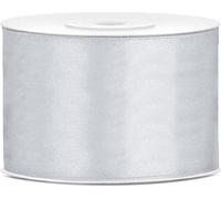 Ruban cadeau en satin argenté 25m 50mm de large